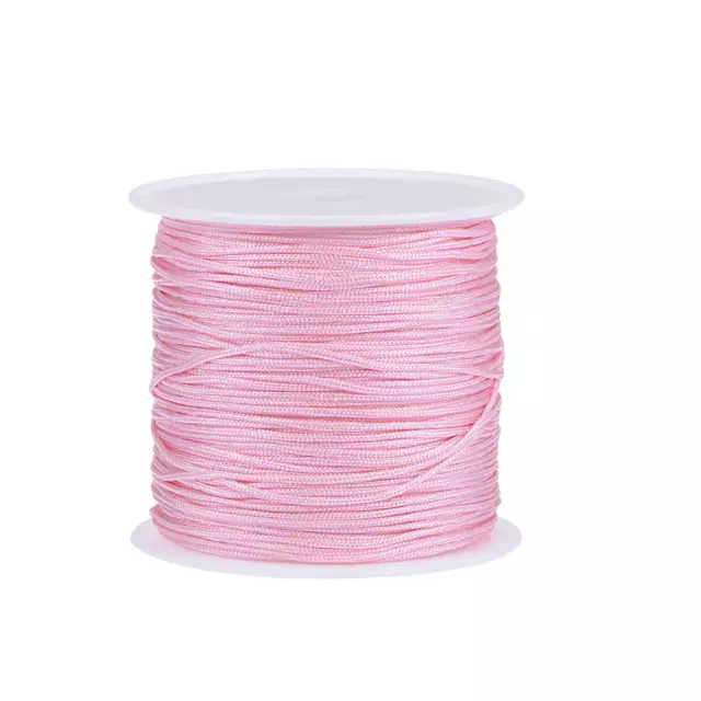 Nylon Cordino Raso Corda con Plastica Rocchetto 147ft,Chiaro Rosa