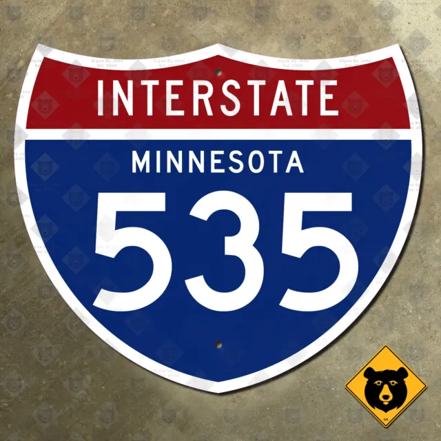 Minnesota Interstate 535 highway highway road sign shield Duluth 28x24