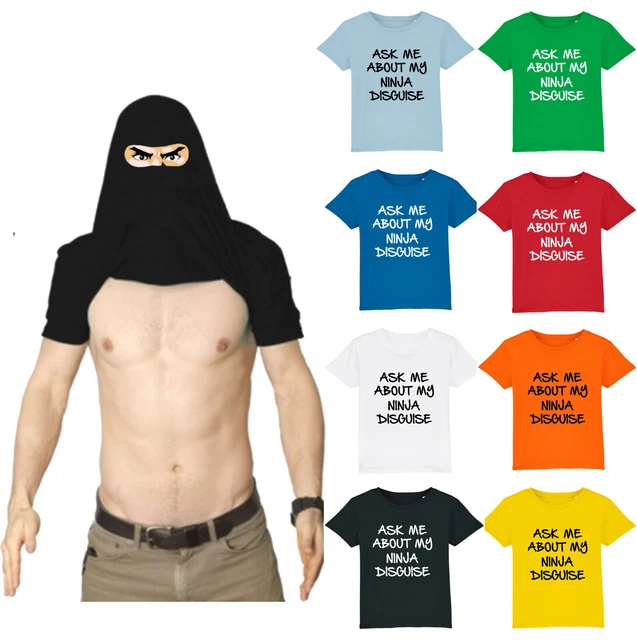 T-shirt top Ask me about my ninja travestise karate arti marziali bambini e adulti