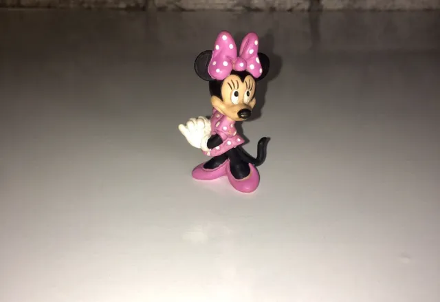Vintage Disney Minnie Mouse Figure Toy Cake Topper Bullyland Pink Minnie Mouse