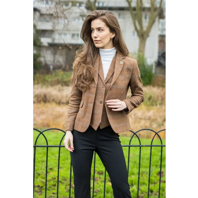 Veste Vintage Femme à Carreaux En Laine Anne Pinkerton - Taille 40 USA