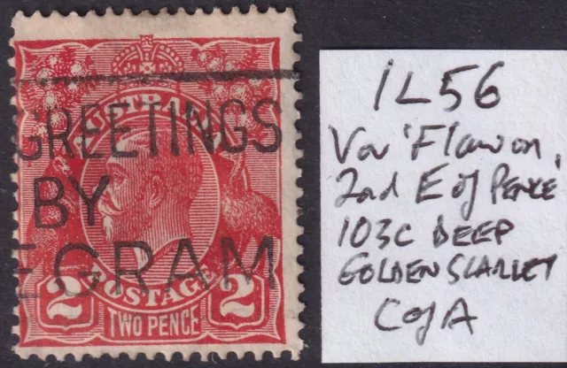 Australia, KGV, 1931, 2d Red, Die 3, CofA Wmk, Minor Variety 1L56, Used.