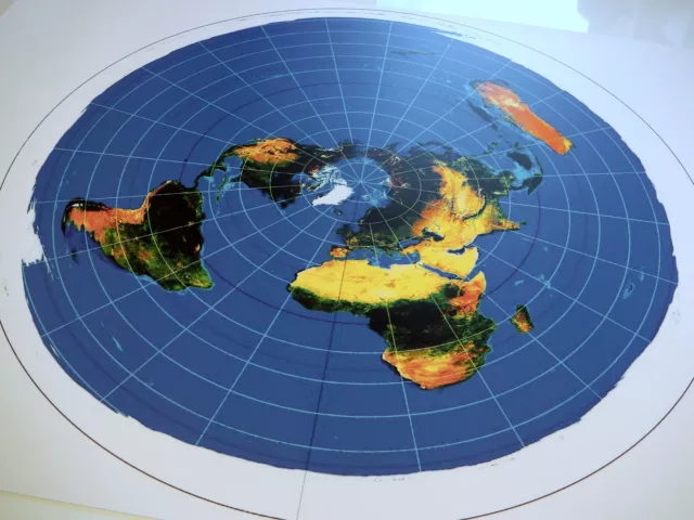 FLAT EARTH POSTER: Azimuthal Equidistant Projection - USGS Nautical Radar Map XL 2