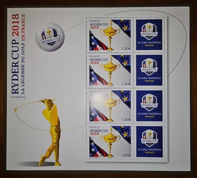 Bloc Feuillet BF 142 Ryder Cup 2018 La Légende du golf Neuf**