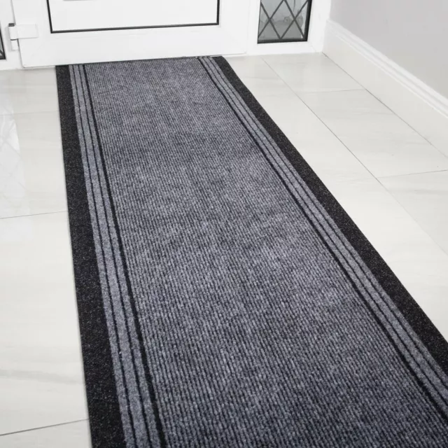 Best Non Slip Dirt Catcher Runners Custom Extra Long Hallway Runner Rug Grey UK