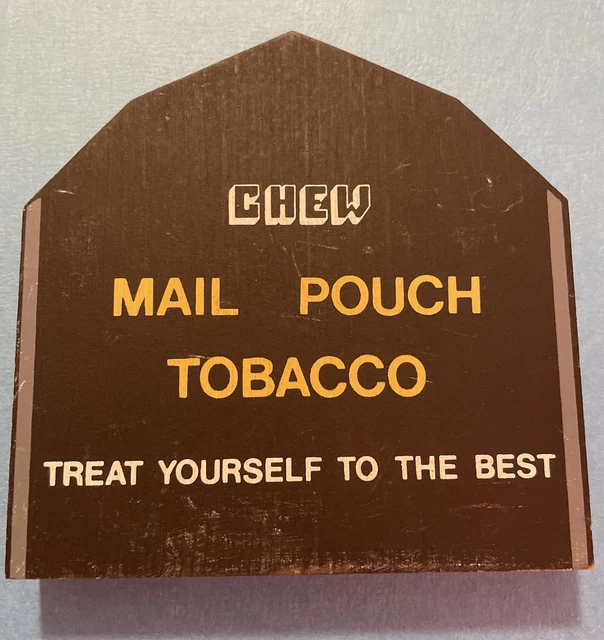vtg 1986 Cat's Meow Barn shelf sitter Mail Pouch Tobacco one side red barn other