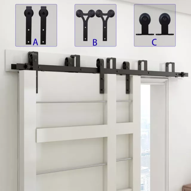 4-20FT Sliding Barn Door Hardware Closet Track Kit for Single/Double/Bypass Door