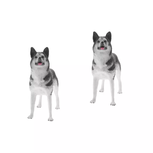 2 piezas figura de perro de pie perro modelo cachorro joyas plástico estatua de perro