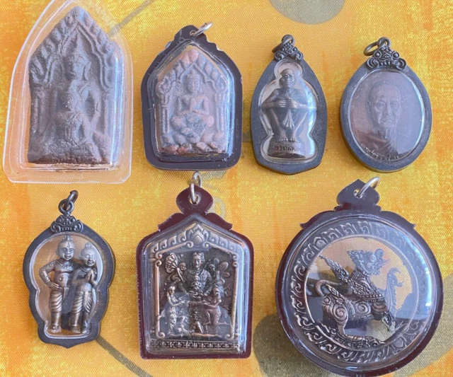Ancienne Amulette Thaïlandaise Bouddha Moine Garuda Oran – Pendentif Sacré (Talisman T56)