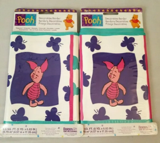 New Set 2 Winnie the Pooh Friendship Wallpaper Border Pair Disney Piglet 10 Yds