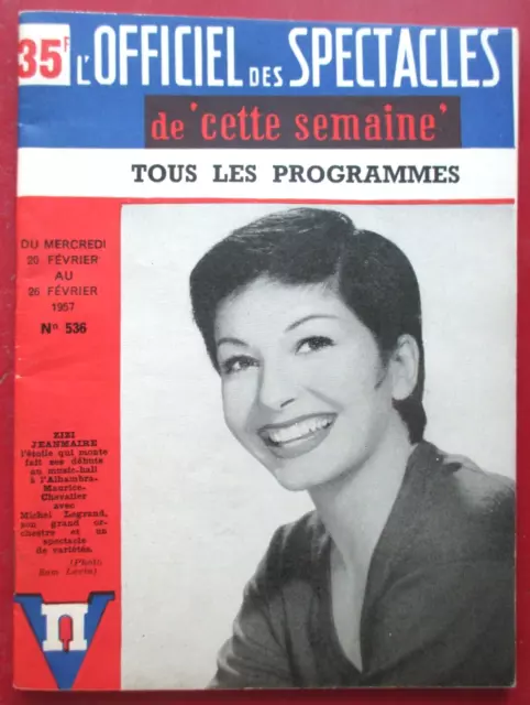 Zizi Jeanmaire - L'officiel Des Sepectacles (1957)