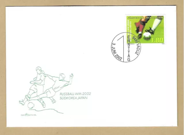 Erstagsbrief - FDC Lichtenstein *Fussball-WM Südkorea & Japan 2002*  Vaduz