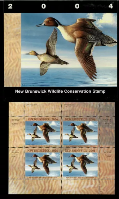 New Brunswick #11M 2004 Northern Pintail Conservation Stamp Mini Sheet Of 4