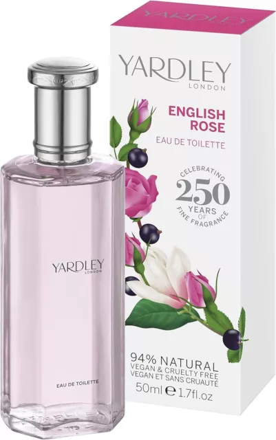 Yardley Of London English Rose Eau de Toilette Parfüm für sie 50ml | 3er Pack