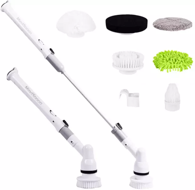 Upgraded Cordless Electric Spin Scrubber, 6 Replaceable Cleaning Brushes