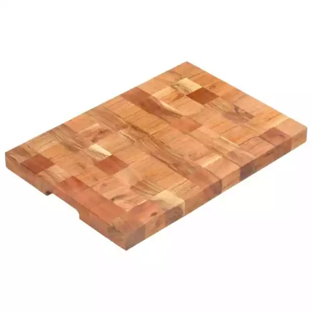 Solid Acacia Wood Chopping Board Large Kitchen Cutting Block Natural Finish