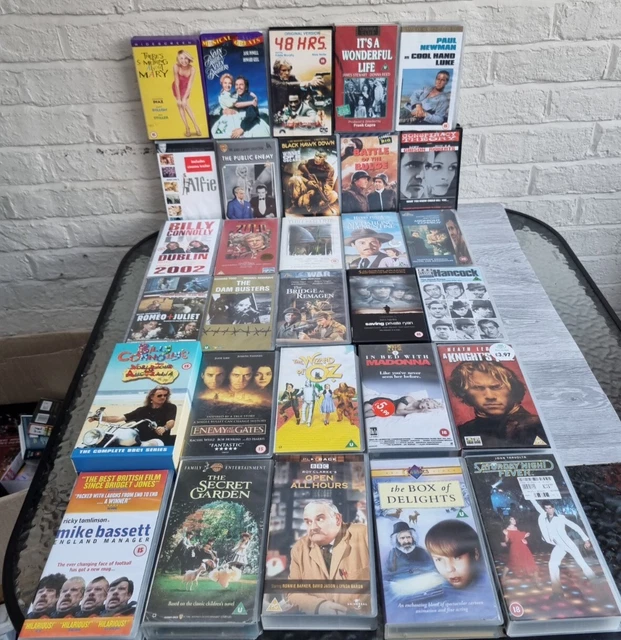 BULK LOT OF 30 X Vhs Tapes , Alfie , 48 Hours , A Knights Tale , Etc