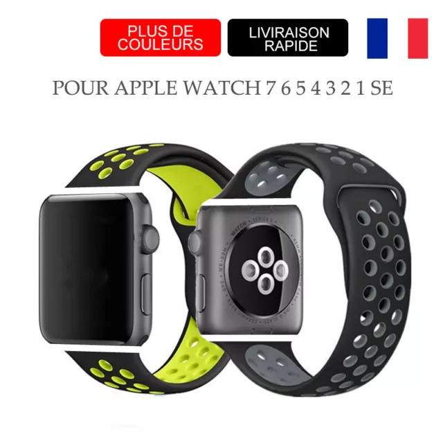 Bracelet Silicone Sport compatible avec Apple Watch38 40 41 42 44 45mm87654321SE