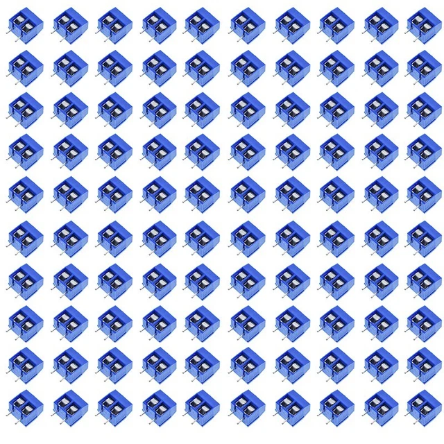 100Pcs KF301-2P 2 Pin Screw Terminal Connector 5mm Pitch 15A 300V Spliceabl M5B1