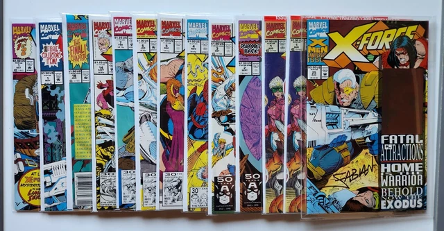 MARVEL COMIC LOT AUTO SIGNED (13) 2nd DEADPOOL CABLE X-FORCE FABIAN NICIEZA COA 