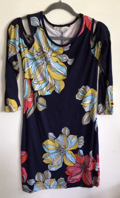 Trina Turk Dress Women’s Small Multicolor Floral Cold Shoulder