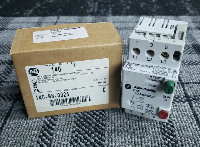 140-MN-0025 Ser D Allen-Bradley .16-.25A Manual Motor Starter - 7 Ava NIB/NEW!