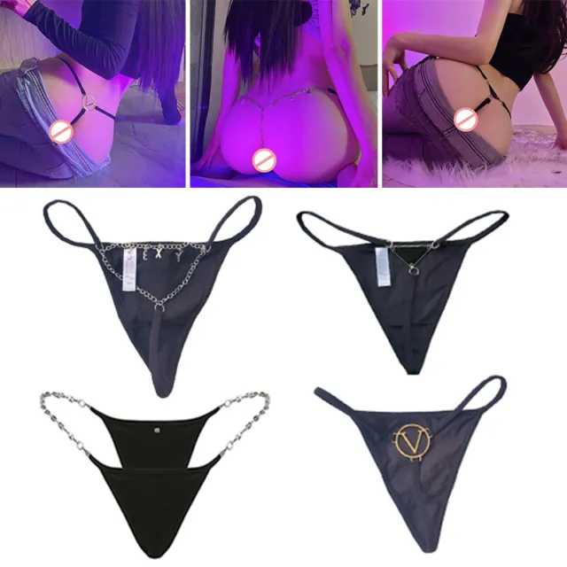 Women's Sexy Chain G-string Thong Panties Babydoll Lingeries Underwear Clubwear~