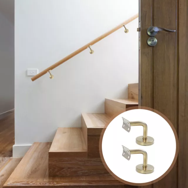 2 Pcs Staircase Handrail Bracket Stainless Steel Banister Support