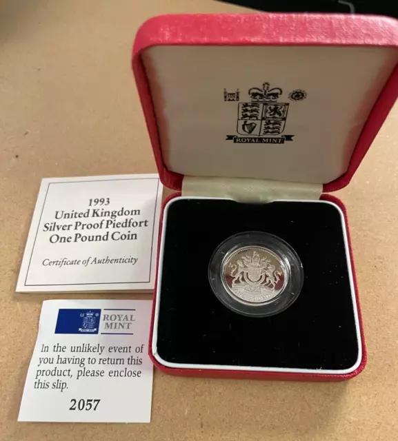 1993 United Kingdom Silver Proof Piedfort One Pound (FC-199)