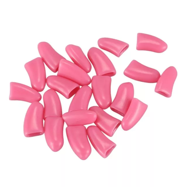 3X(20 Pieces Casquettes de clou doux pour  + Colle adhesive - Rose p6848