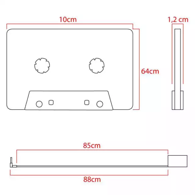 Cassette Audio Tape Adapter per Car iPhone iPod Nano MP3 CD Radio 3.5 Jack Aux 3