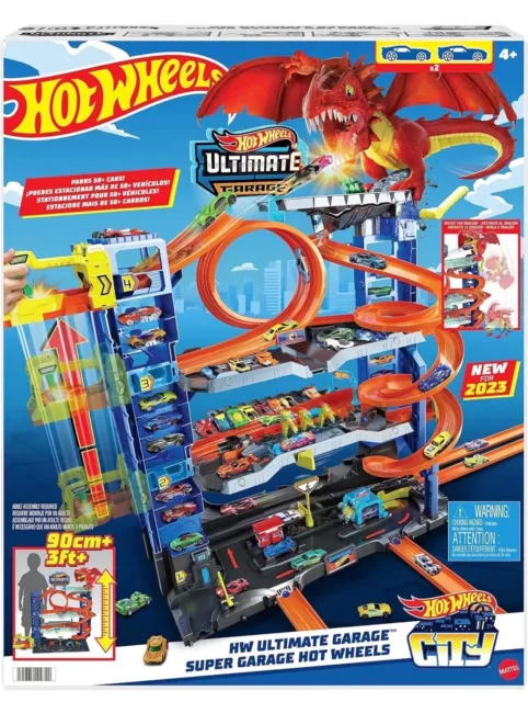 Hot Wheels Ultimate Garage City Playset Includes 2cars Dragon Elevator, 3ft BNIB