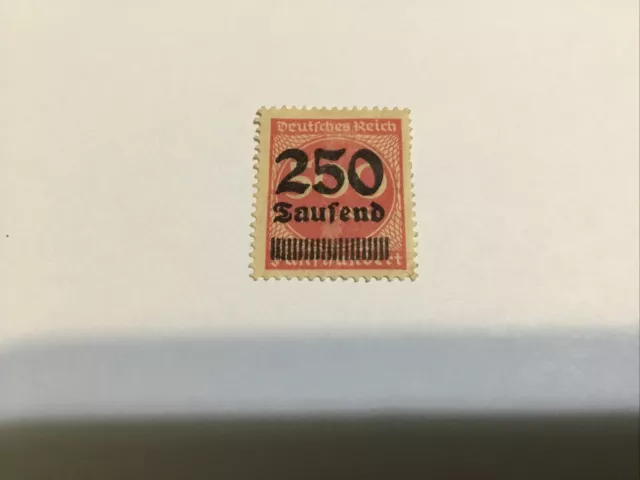 Deutsches reich 500 Mark Stamp Overprint 250 Tausend Never Used Fine - VF +