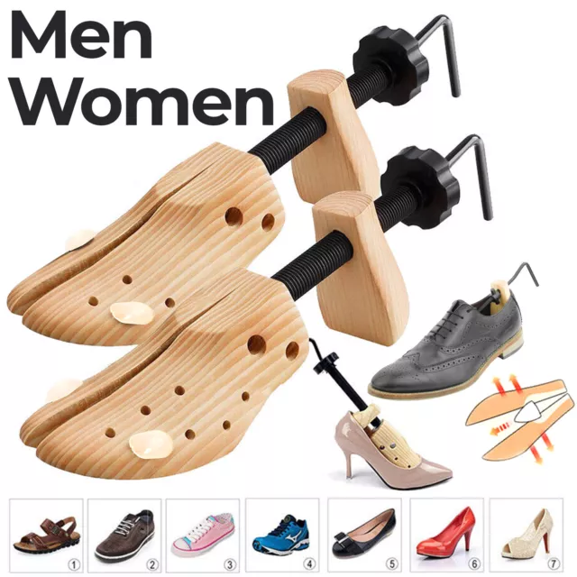 Mens Women Shoe Stretchers Tree Wooden Shaper Bunion Corn Blister Size 6-12, 3-8