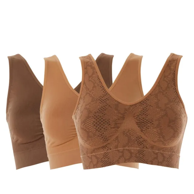 Rhonda Shear 3-pack Ahh Bra with Lace Inset and Removable Pads 654525