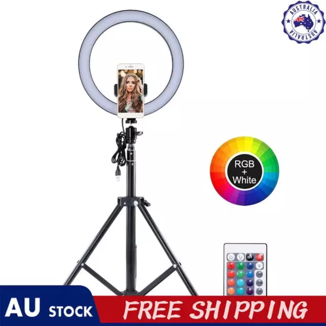 10 Inch LED Selfie Ring Light RGB Photography Lighting for Makeup Live Streaming