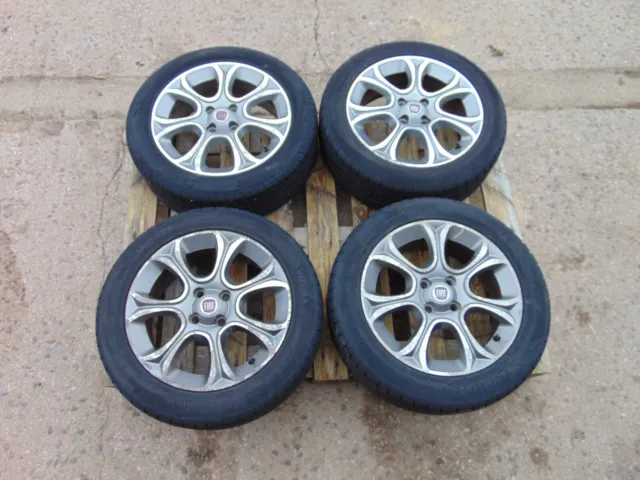 Alloy Wheels Fiat Punto MK3 Evo Set Of 4 10-16 4x100 Tyres Grey 7 Spoke 16"
