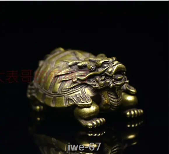 Collection Old China bronze carving dragon turtle statue