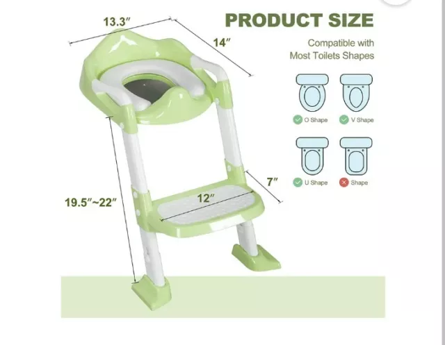 Asiento de entrenamiento para ir al baño BRINJOY con escalera escalonada, asiento plegable para ir al baño para niños pequeños  3