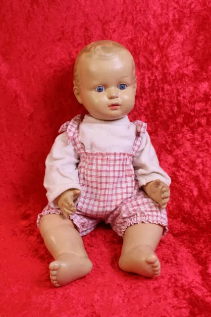 antike Puppe Zelluloid Celluloid 47 cm Babykörper blaue Augen