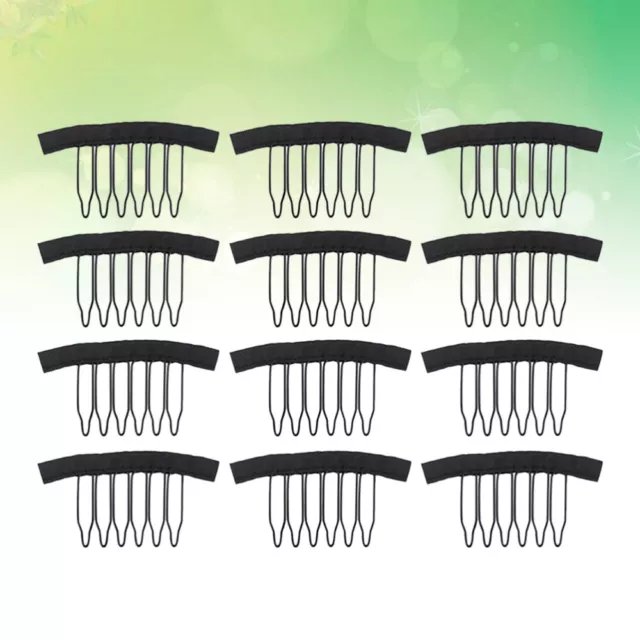 12 PC Wig Clip for Caps Mini Hair Comb Metal Snaps Stainless Button