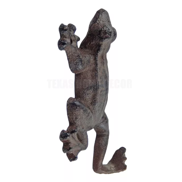 2 Frog Leg Wall Hooks Cast Iron Key Towel Coat Hanger Rustic Antique Style 6" 3