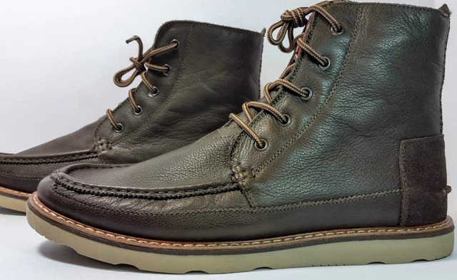 TOMS SEARCHER BOOT Brown Full Grain Leather men display picture 1