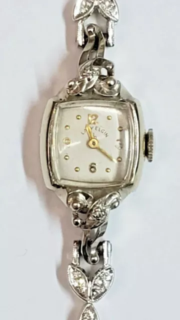 Lady Elgin Ladies 14k White Gold with Diamonds Wrist Watch