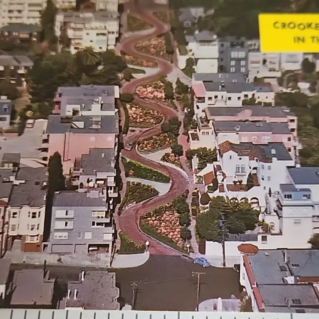 Vintage Postcard - Crookedest  Street In The World Lombard St. San Francisco CA