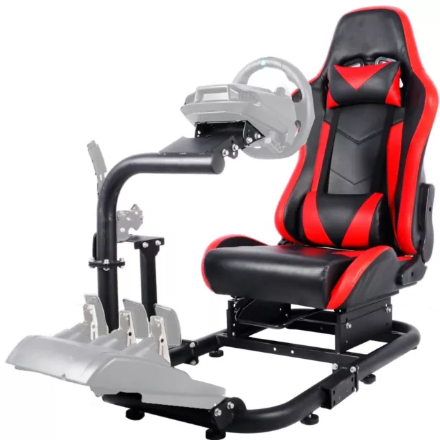 Minneer Racing Simulator Cockpit Fit Logitech G29 G920 Wheel Stand with Red Seat