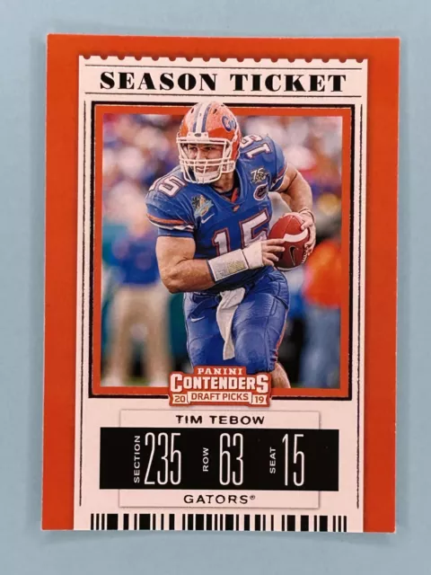 Tim Tebow 2019 Panini Contenders Draft Tickets Season Ticket #94 Florida Gators