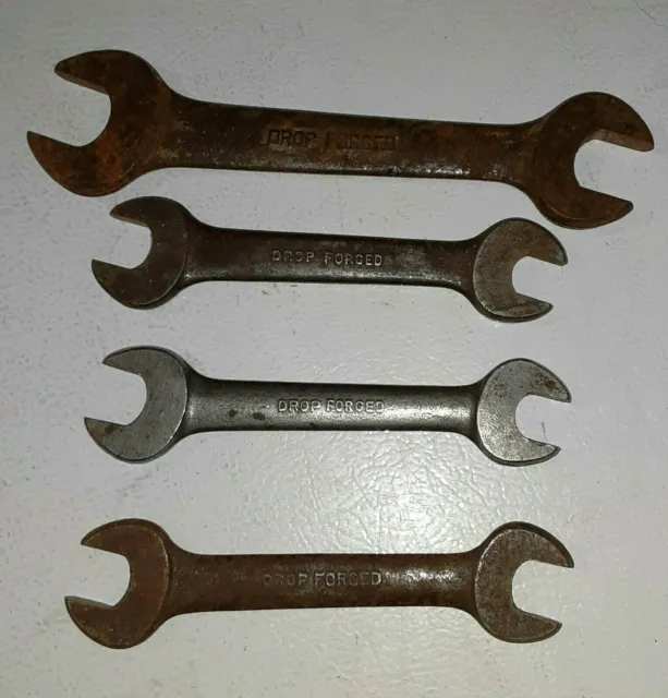 Vintage Open End Wrenches Made In USA  – 4 pcs. Drop Forged Various Sizes