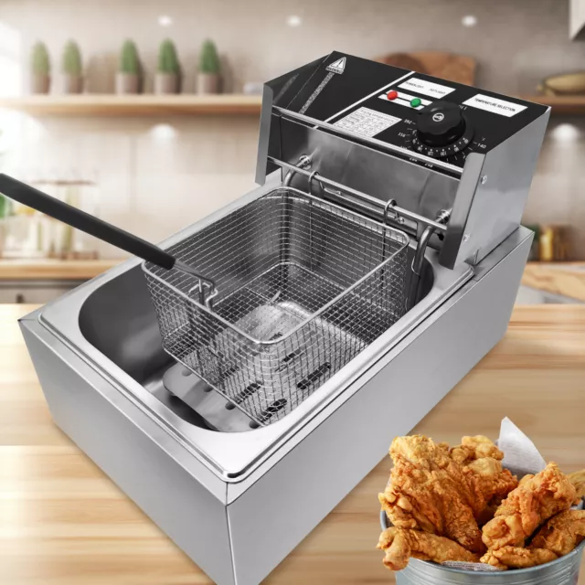 Commercial Electric Deep Fryer 6L SingleTank Commercial XL Fry Basket 2500W