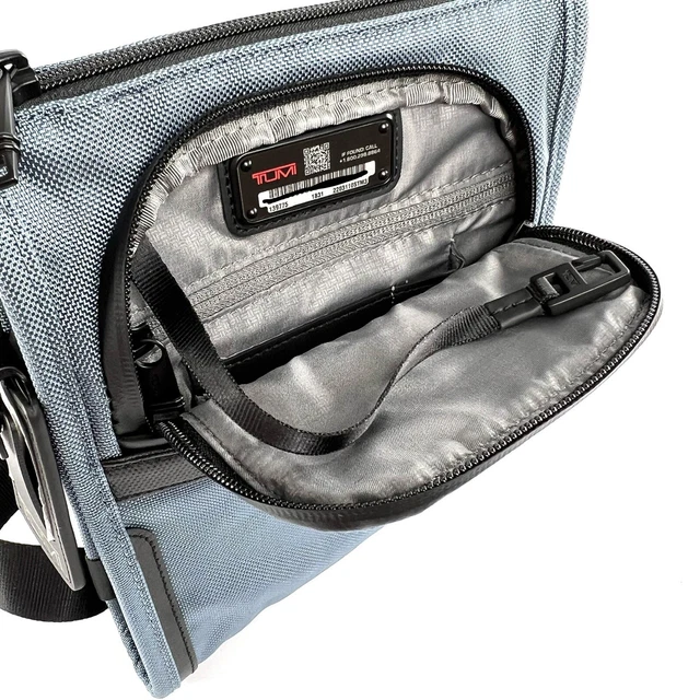 TUMI Alpha 3 Pocket Bag Small Storm Blue with Black Trim 8